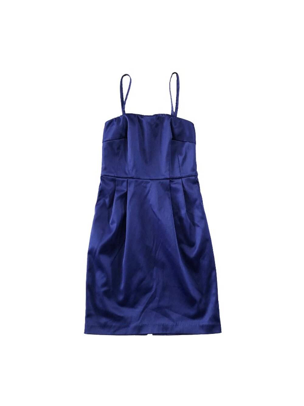 Express Design Studio Mini Dress Womens 0 Blue Satin Spaghetti Straps Cocktail